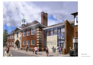 Illustration of the entrance to the new museum