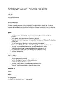 thumbnail of Role-Profile-Education-Vol-John-Bunyan