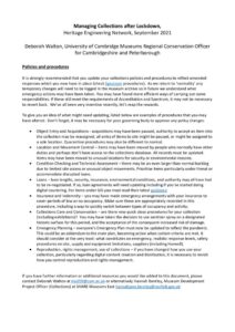 thumbnail of Managing Collections after lockdown – HEN